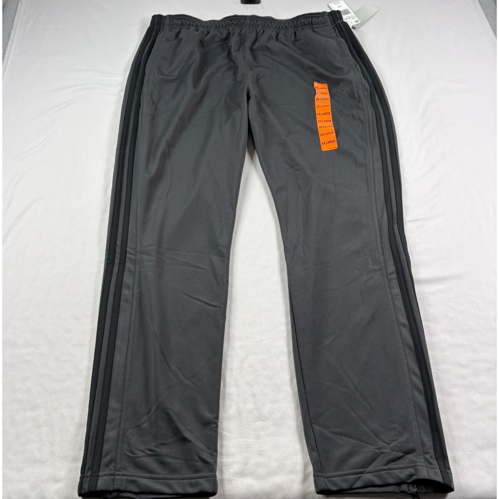 Adidas Track Pants Mens 2XL Black Athletic Stretch Gym Performance NEW Trico Zip